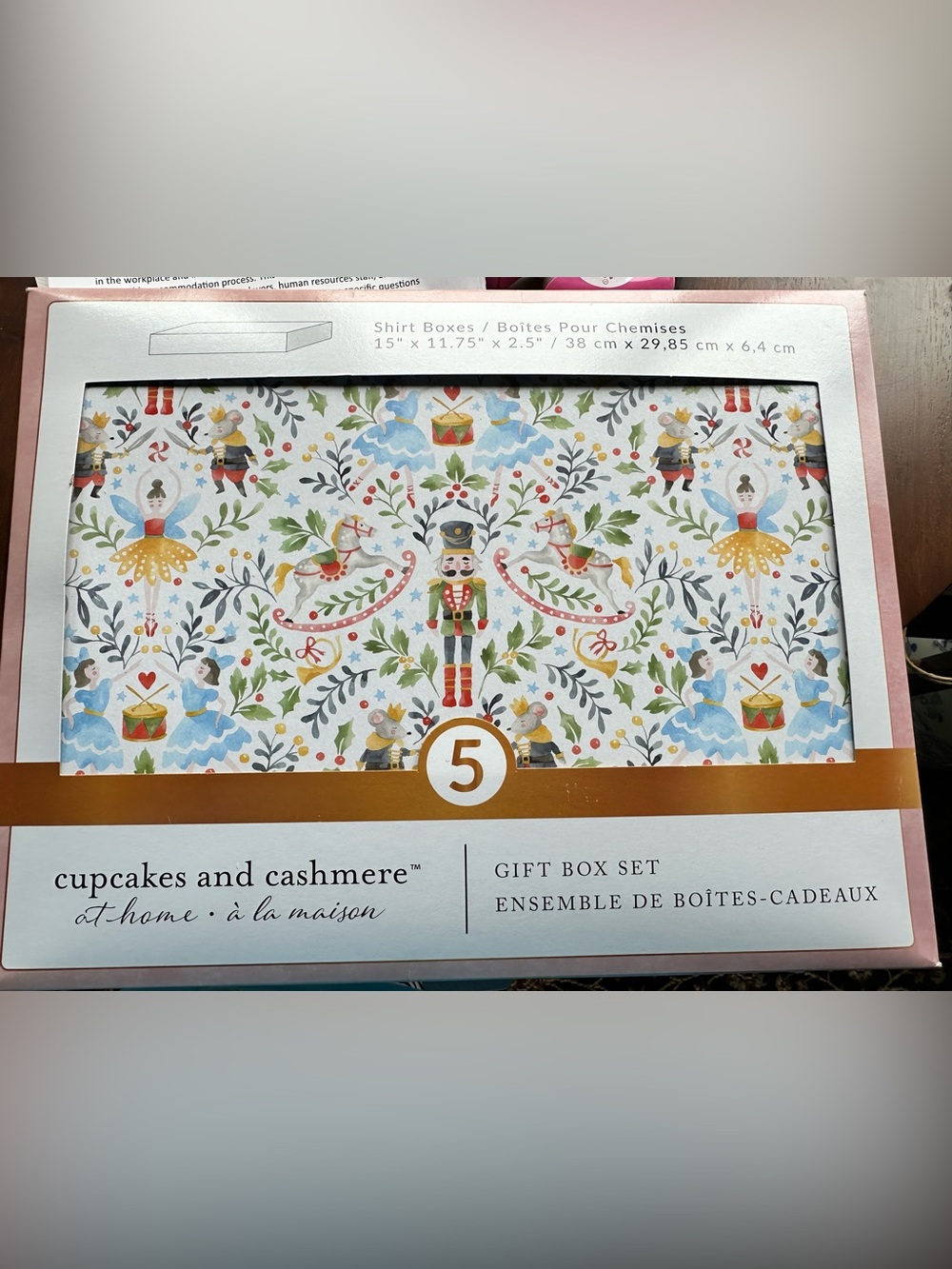 Cupcakes & Cashmere White Nutcracker Pattern Gift shirt Box Set - 5 Pack